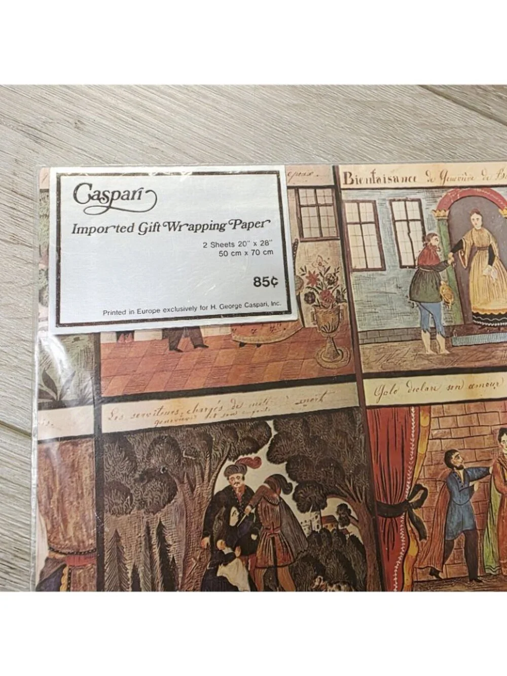 HTF RARE Charles-Frédéric Brun the Story of Geneviève Braba Gift Wrapping Paper